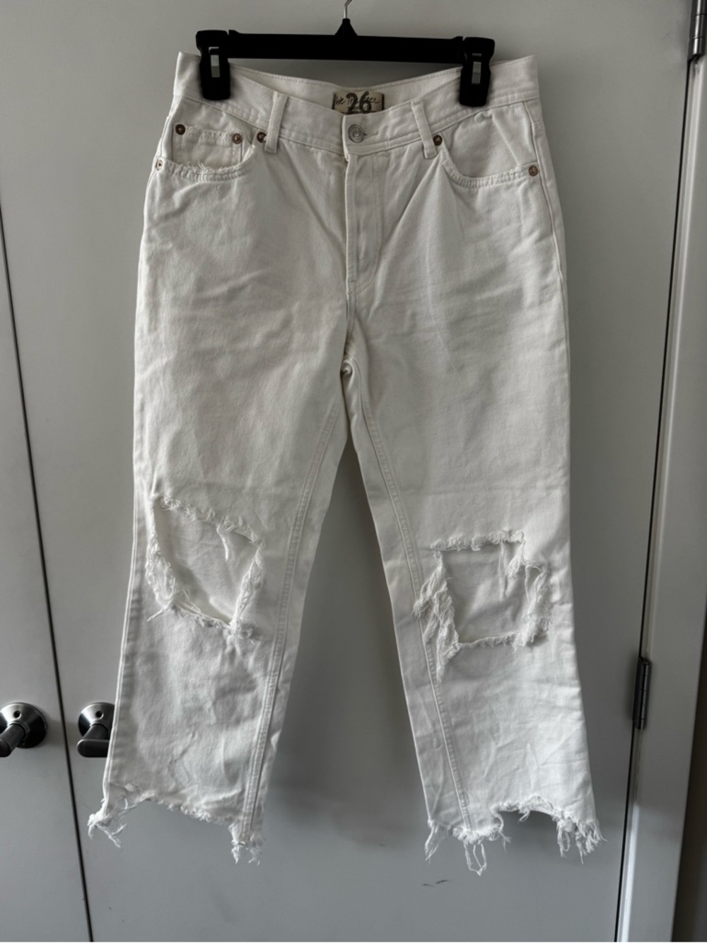 We The Free White Distressed Jeans